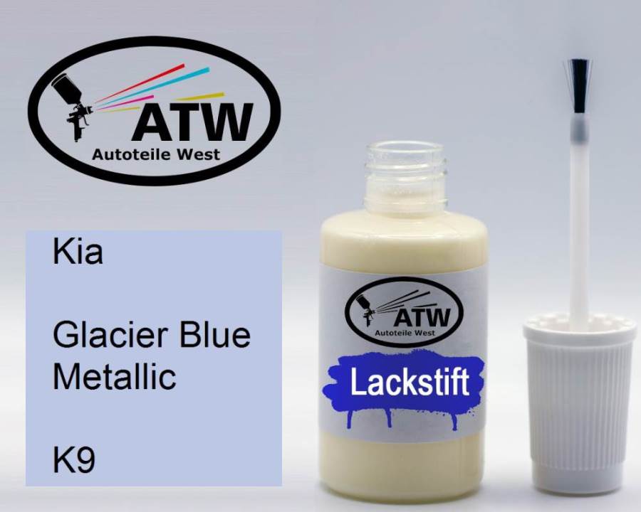 Kia, Glacier Blue Metallic, K9: 20ml Lackstift, von ATW Autoteile West.